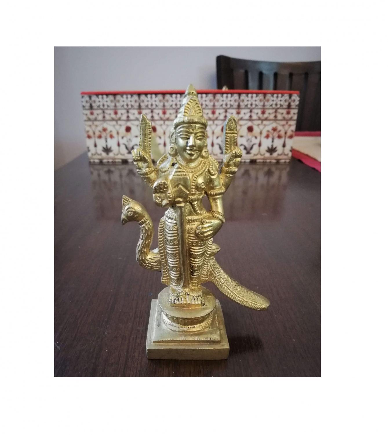 Статуэтка Муруган Свами Картикея из Латуни, Murugan Swami Kartikeya Brass Idol, Kalyan Puja