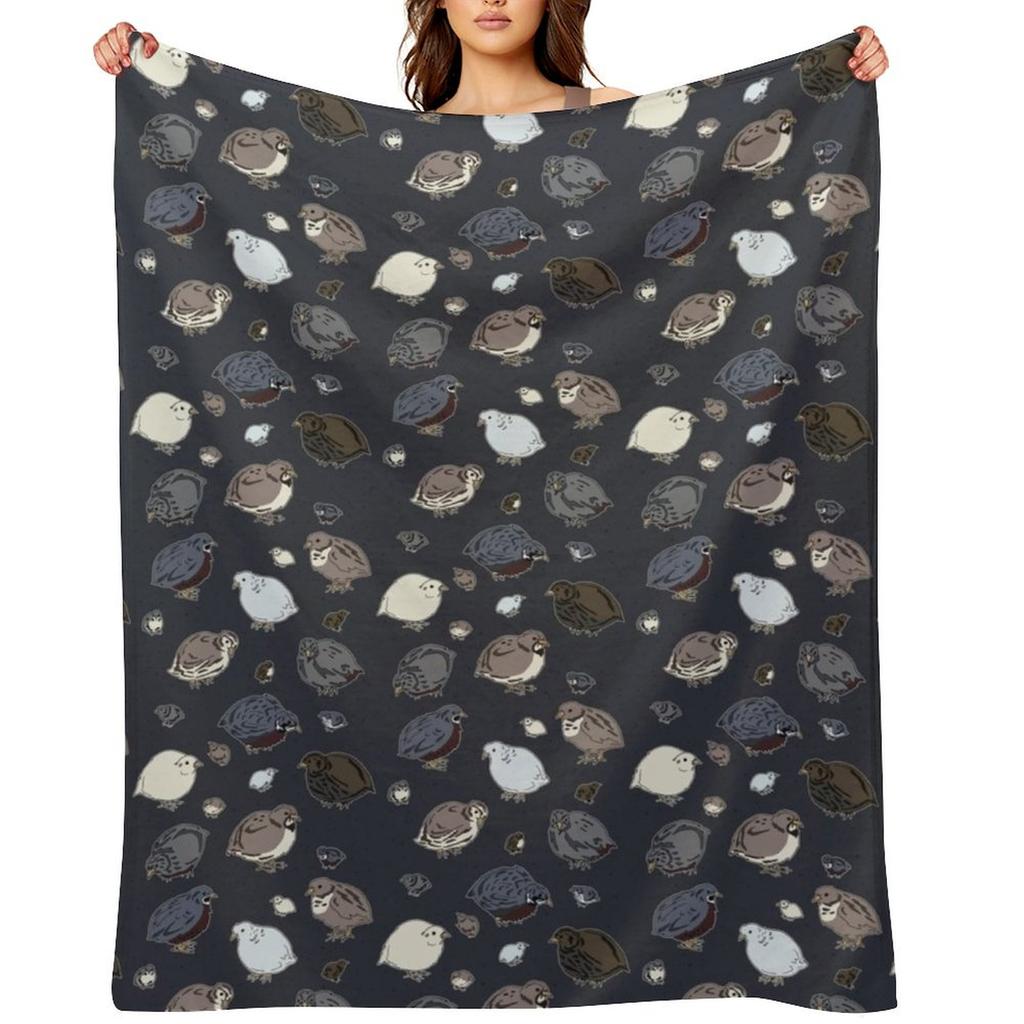 Button Quail Pattern Throw Blanket Bed Covers Retros Funny Gift Multi-Purpose Blankets