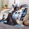 Soft Flannel Blanket with Owl Design - Personalized, Suitable for Sofa, Bedroom, Gift, HD Print, Flannel Sheet, Wrap, Super Soft