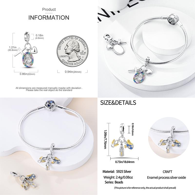 100% Copper Metal Holy Maiden Cross Sun Goddess Luck Blessing Charm Bead Components Bead Components Compatible With Pan Authentic Original Bracelets