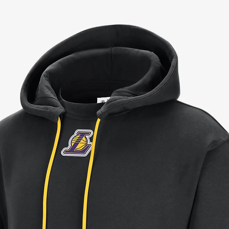 Nike Felpa con cappuccio pullover in pile con stampa logo squadra NBA da uomo Nera DR2302-010