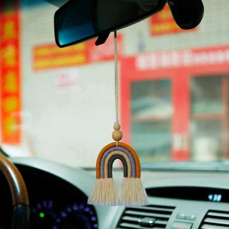 3 Color Creative Cute Rainbow Decor Hanging Pendant Ornament Car Rear View Mirror Car Styling Auto Interior Decor Accessories