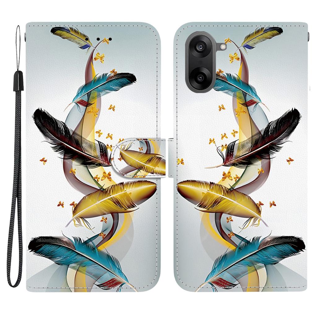 Для OnePlus Nord CE5 5G Чехол с принтом Кожаный откидной кошелек Чехол для телефона со шнурком