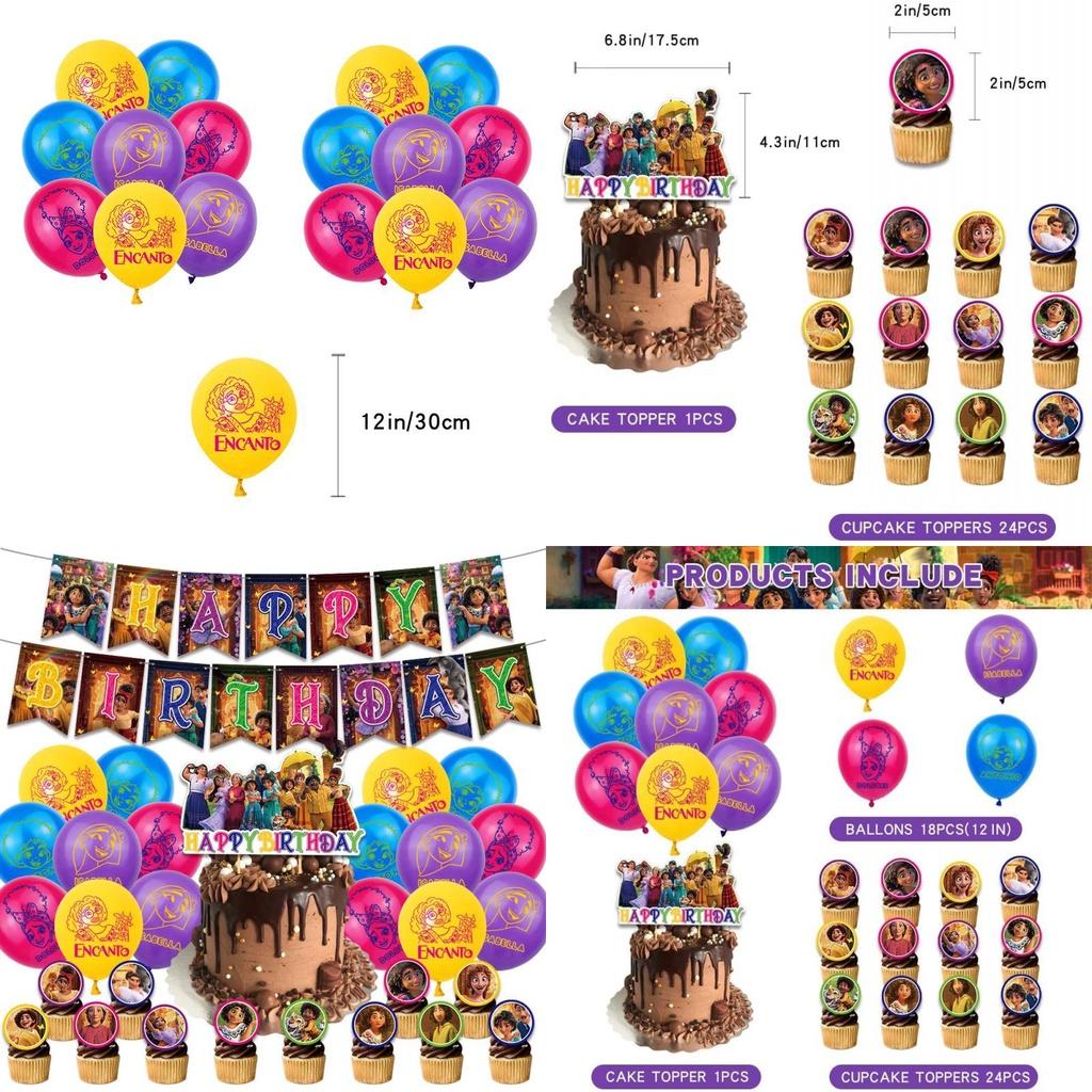 Disney Encanto Birthday Party Supplies Set With Vibrant Colors And Cute Characters
