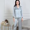 Women's Long Sleeve Silk Pajama Set - 100% Mulberry, Versatile for Spring/Summer, Indoor/Outdoor Wear