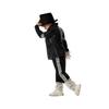 (Altura 115-125cm) Niño Michael Jackson Billie Jean Traje Negro Baile Disco Halloween Disfraz de Fiesta Rey del Pop de los 80 Disfraz para Niños