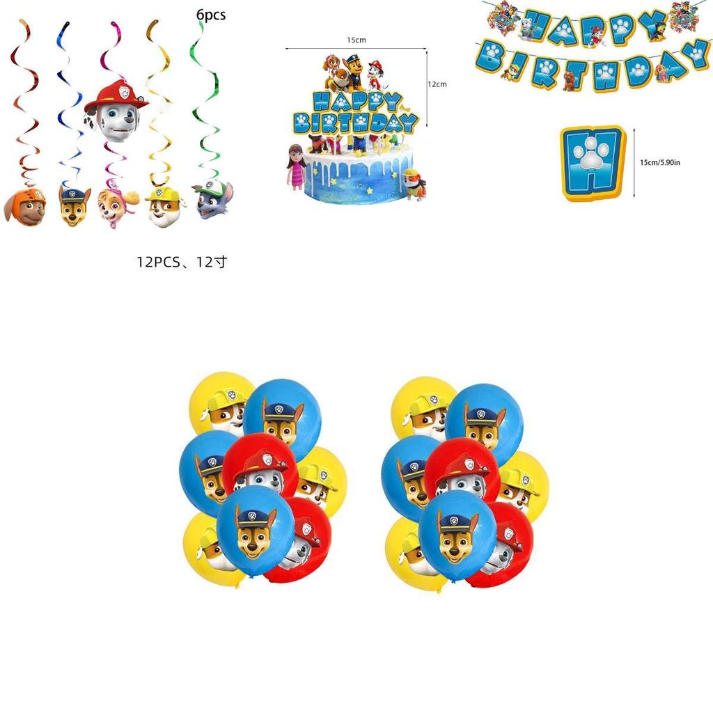 Paw Patrols Partyzubehör Deluxe Geburtstagsdeko-Set mit Luftballons und Bannern für Kinder