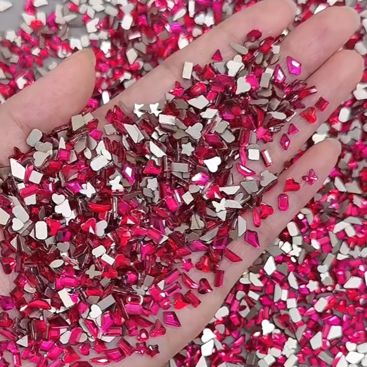 

Yiwu Nail Art Diamond Mixed Mini Small Nail Art Flat Bottom Special-Shaped Diamond Mixed K9 Champagne Nail Art Jewelry 100pcs/bag