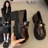 Muffin Platform Heightening Loafers Women's Shoes 2025 Spring New British Style Small Leather Shoes Genuine Leather Mary Jane Shoes