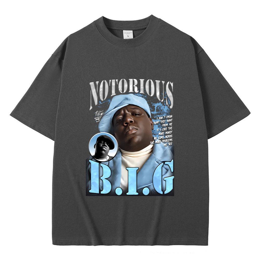 Klassisches Vintage Bestes Berühmtes The Notorious Big T-Shirt Hip Hop Rapper Biggie Smalls Print T-Shirts Herrenmode Übergroßes T-Shirt