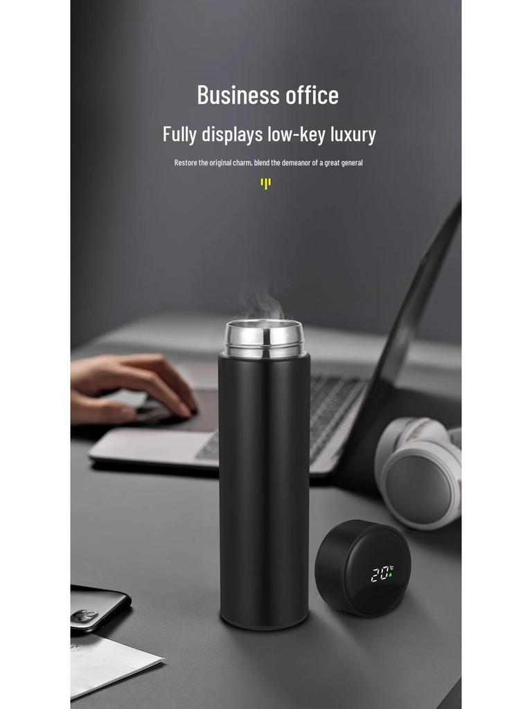 Smart Stainless Steel Insulated Cup with Touch Temperature Display - Office & Business Tea Brewing Gift