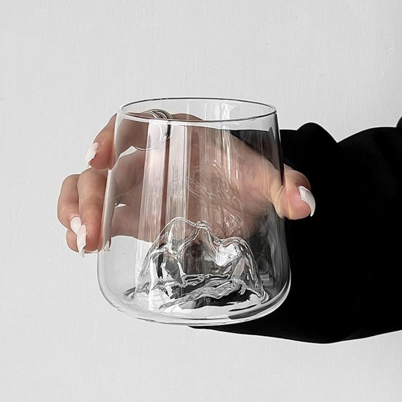 Wine Glass Creative Glass Cup Transparent Water Bottle Household Cocktail Glass Heat-resistant Tea Mug Home Coffee Mug Drinkware