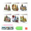 6 Pcs DIY Rhinestone Art Painting Cards Christmas Greeting Card Making Kit with Envelopes 5D Snowman Cat Deer Rhinestone