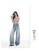 Women's Retro Washed Low Waist Wide Leg Jeans - Autumn Winter Collection
