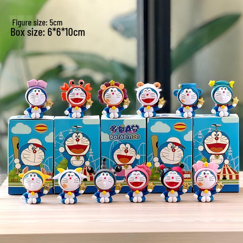 Classic Doraemon 12 Constellations Figure - Blue Car Ornament Doll