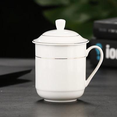 Chuangfa Keramik-Teetasse mit Goldrand und Deckel