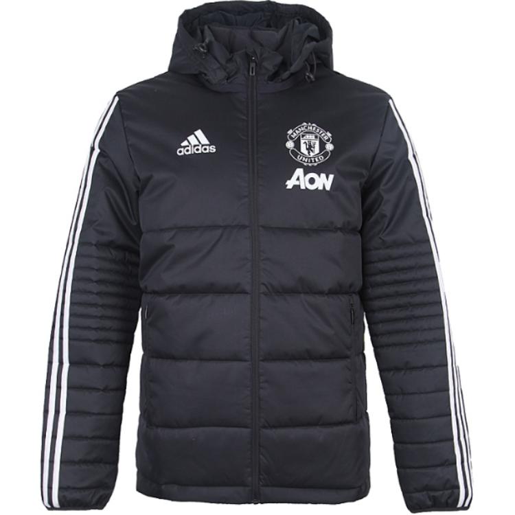 

Зимняя куртка Adidas MUFC Lifestyle Series с капюшоном на молнии с длинным рукавом из хлопка, мужские куртки, черная BS4370 XXL