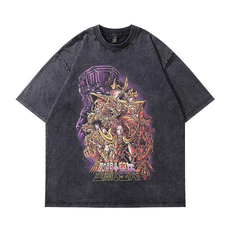 European And American Street Retro Heavy Weight Short-Sleeved T-Shirt Men'S And Women'S Hiphop Loose Lazy Wind Half-Sleeved Tee Shirt