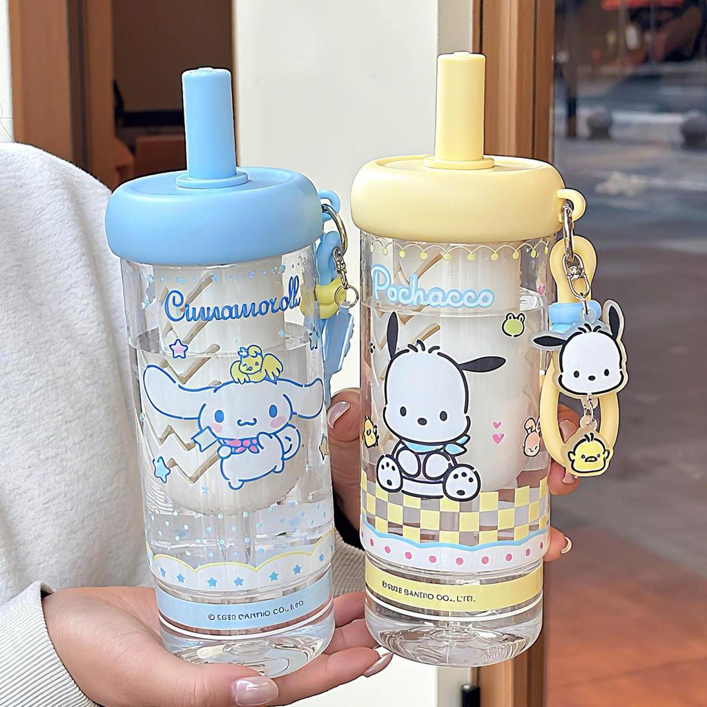 Sanrio Cartoon Tea Infuser: Cute Portable Water Cup with Straw for Girls