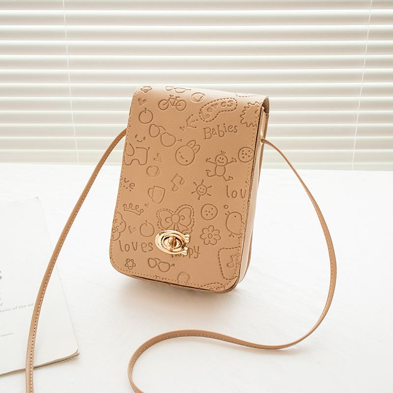 

Тисненая сумка-кроссбоди на плечо для телефона хаки