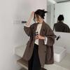 Spring Autumn Women's Loose Fit Double-Breasted Blazer - Minimalist and Elegant Style