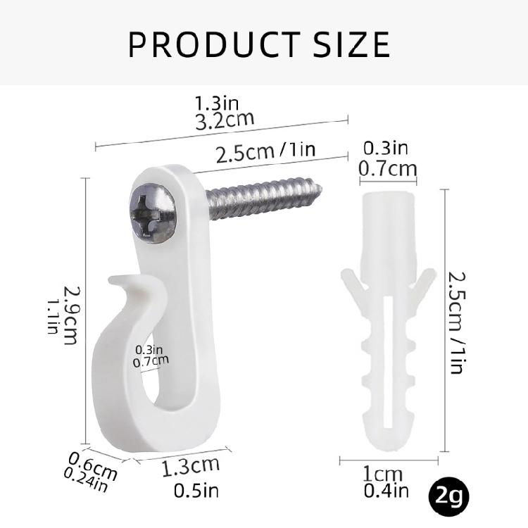 Multipurpose Plastic Hook Home Accessory for Outdoor Use Great For Hanging Christmas Light and Keep Cables Neat