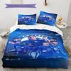 Chelsea FC Muster Bettwäsche Steppdecke Set Bettbezug Kissenbezug Heimdekoration Geburtstagsgeschenk (1 Bettbezug + 2 Kissenbezüge, ohne Füllung)