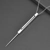 Retractable Square Toothpick Necklace Adjustable Length Metal Pocket Toothpick  Camping Tool
