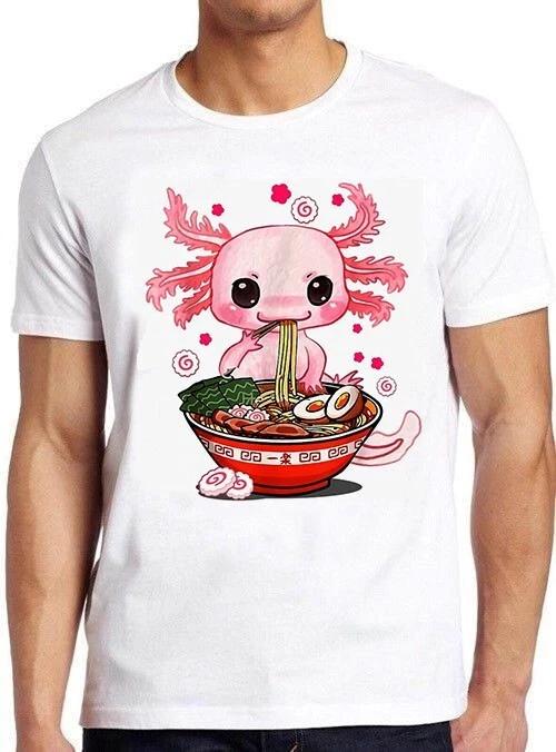 Kawaii Axolotl Ramen Noodle Japanese Anime Funny Design Gift Tee T Shirt C1145 XXXL