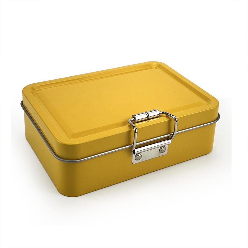 Quadratische Blechdose Keksdose mit Deckel Staubdicht Heimküche Desktop Aufbewahrungsblech Langlebige Schnalle Eisenbox