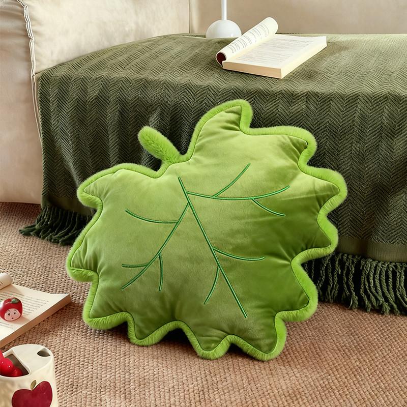 45cm Ahornblatt Kissen Braun Grüne Blätter Künstliche Pflanzen Plüschtiere Spielzeug Sofa Bett Lendenkissen Geeignet für Heimdekoration