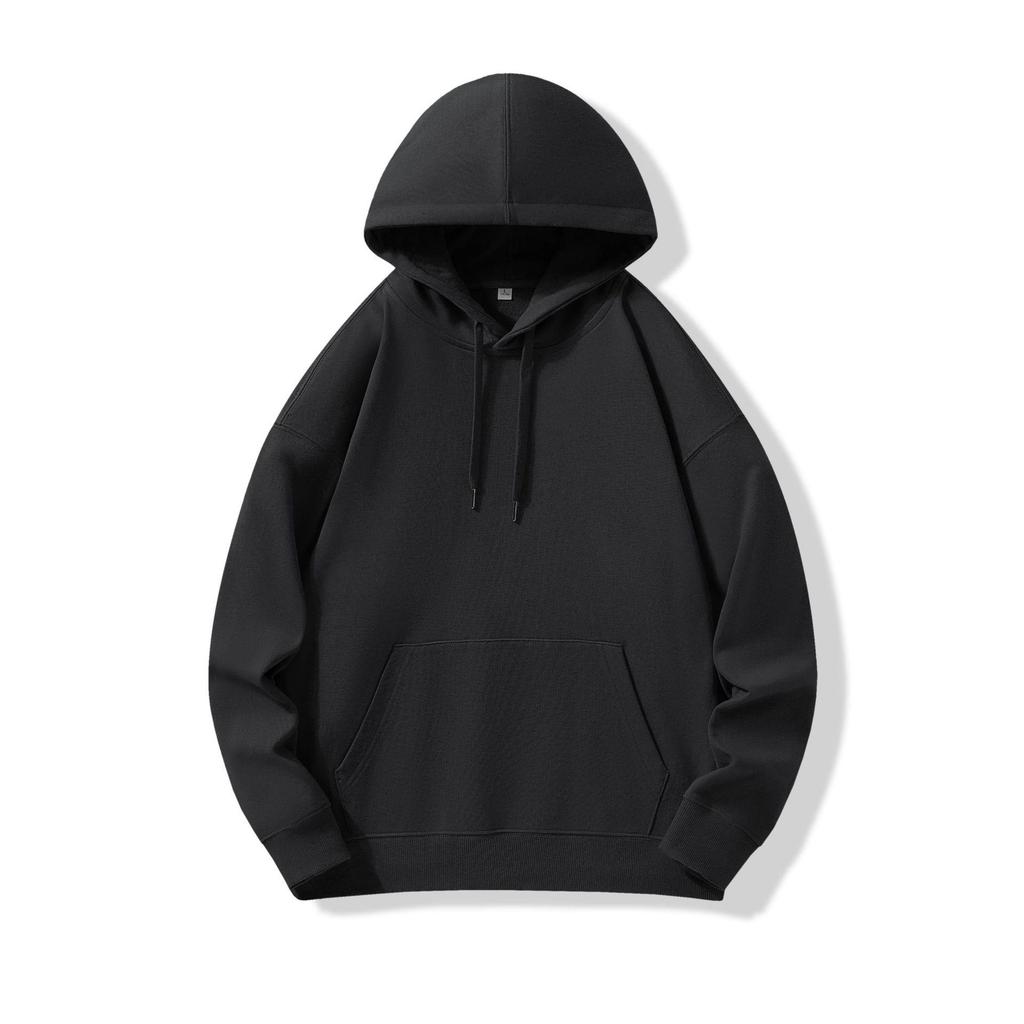 Unisex Pure Cotton Hooded Sweatshirt: Trendy Autumn/Winter Workwear with Loose Fit and Printed Logo