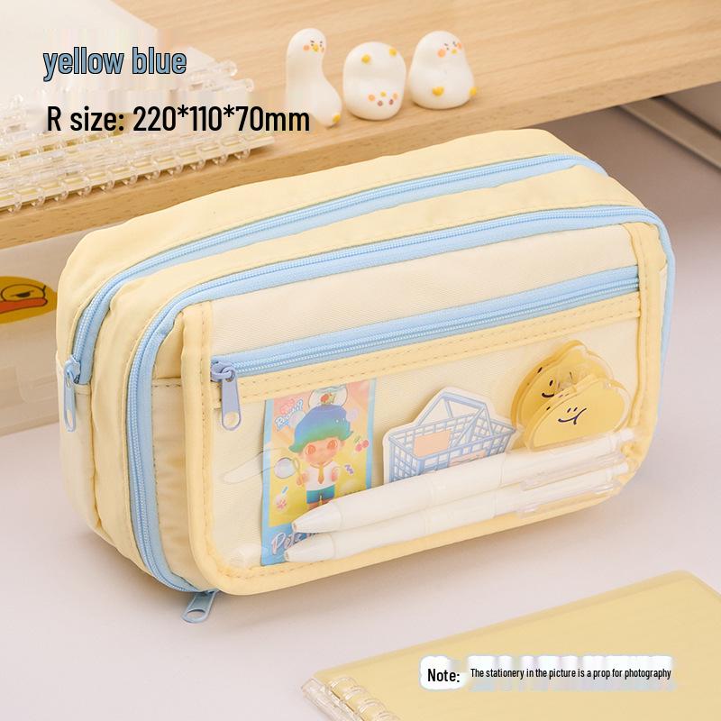 

Dopamine Clear Flap Ita Pencil Case: Large Capacity, Multi-Layer Student Stationery Box