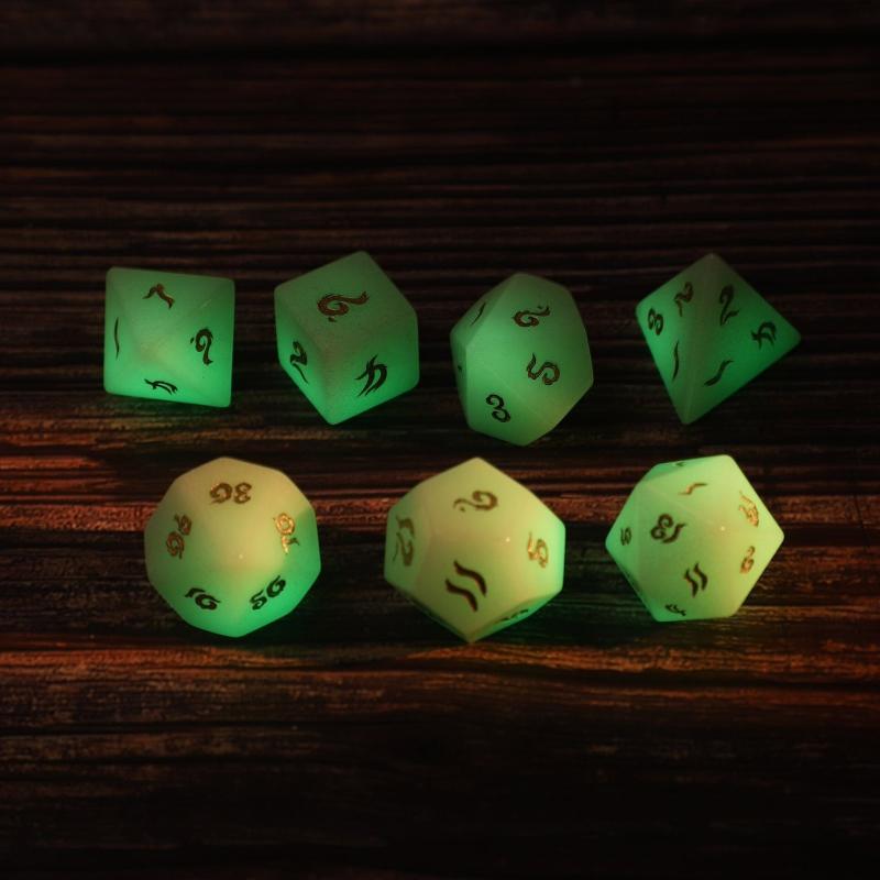 Natural Luminous Stone Dice Multi-faceted Dice Different Sizes Digital Number Dice DIY Board Game Kids Educational Toys