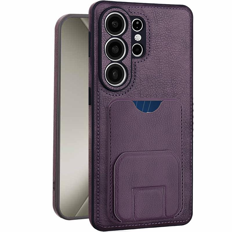 Vintage Leather Case for Samsung Galaxy S26 Ultra S25+ Plus S24 S23 A15 A16 A54 A55 A56 With Card Holder Pocket Kickstand
