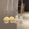 Cute Rabbit Keychain Pendant Cartoon Animal Shaped Keyrings Fashionable Flocking Key Rings Jewelry for Backpacks