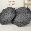 Women's Bow Sun & Rain Dual-Use Automatic Folding Umbrella - Compact, Fresh Sunshade with Black Glue for Sunscreen Protection.