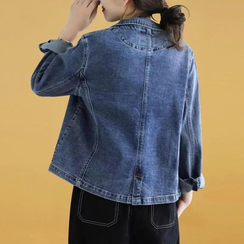 Spring and Autumn Plus Size Denim Jacket Women's Western Style Small Suit Loose All-match Casual Short Slim Suit Top