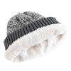 Neue zweifarbige Unisex-Wintermützen mit Fellfutter für Herren und Damen, modische warme Beanie-Mütze, lässige Winter-Strickmützen