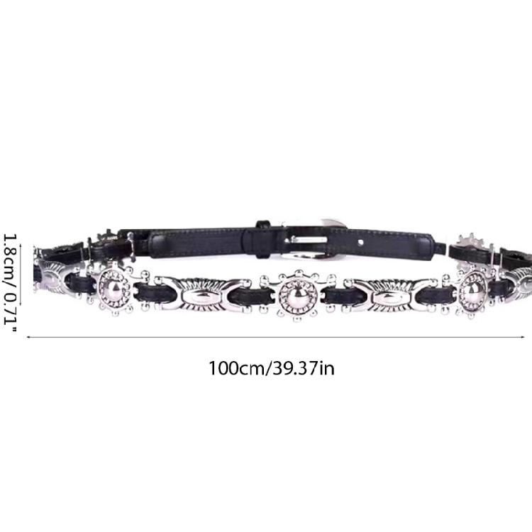 Female Belt Decorative Thin Waist Belt Black Leathers Belts for Dress Jeans