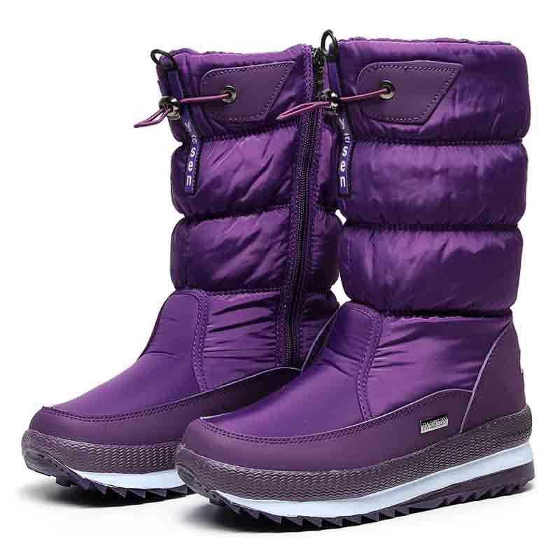 Fashion Women Snow Boots Platform Winter Boots Thick Plush Waterproof Non-slip Boots Fashion Women Winter Shoes Warm Fur Botas Mujer