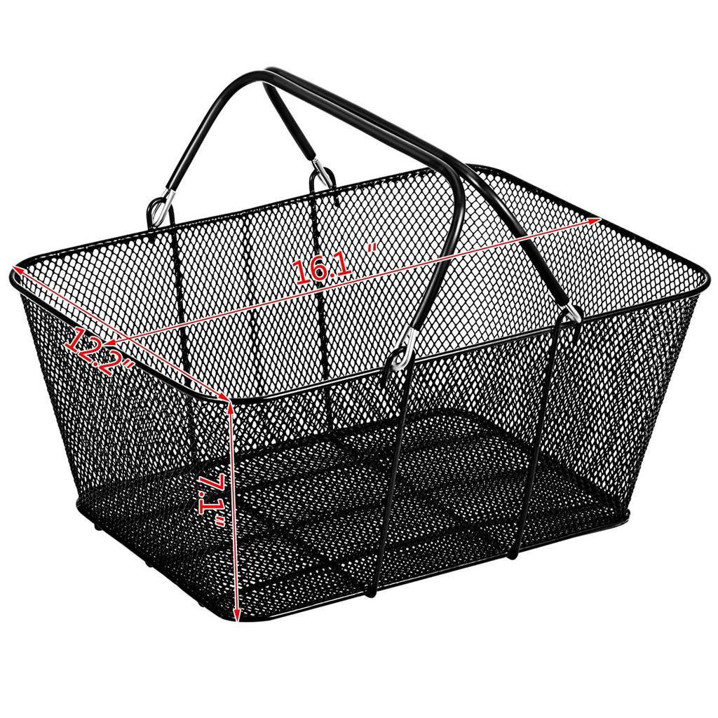 Mesh Shopping Baskets with Handles Metal Shopping Basket 12PCS Portable