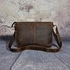 Mens Real Leather Retro Briefcase Single Shoulder Design Bag Messenger Crossbody Bag