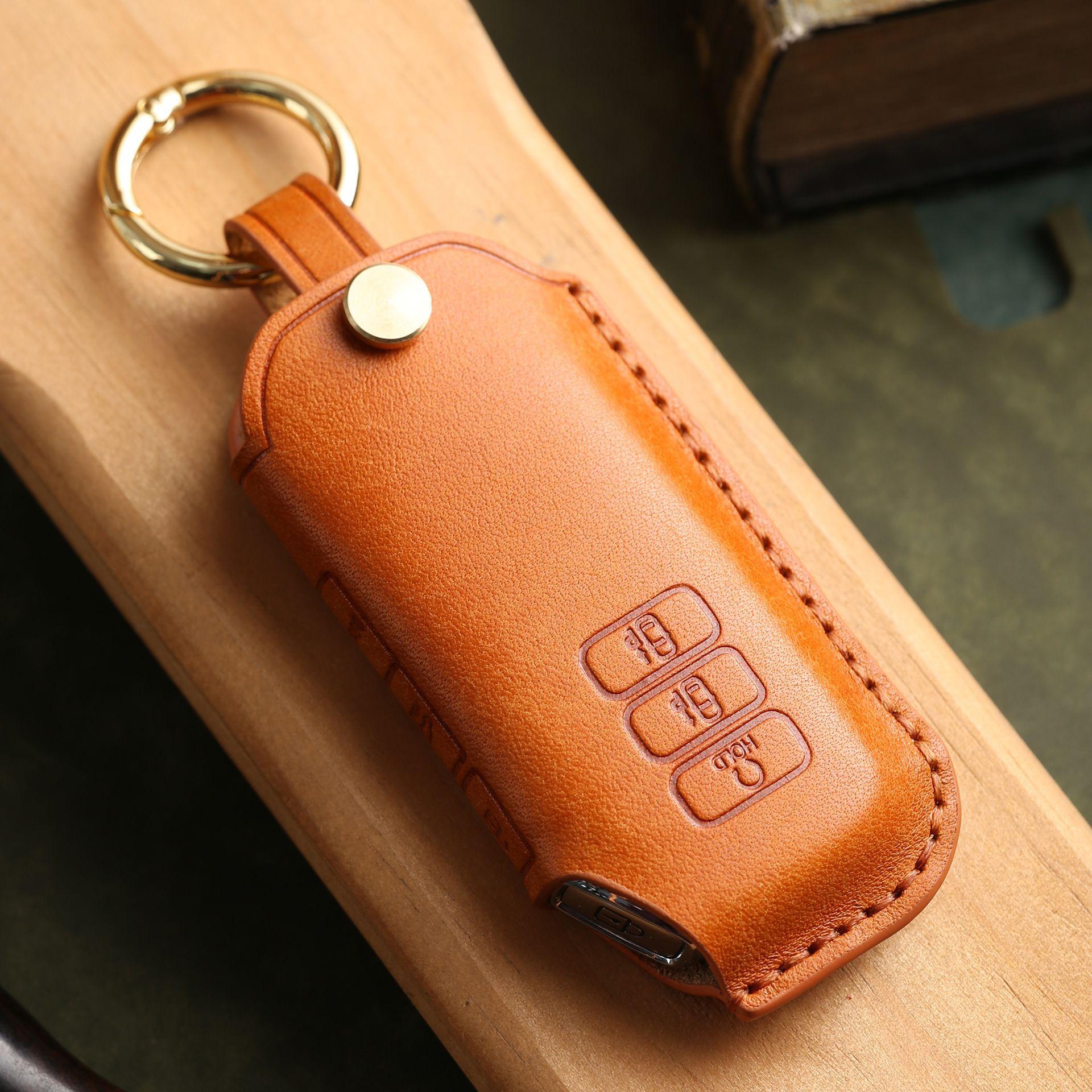 

Customized for Kia/KIA key cover KN Solanto Jiahua business vehicle handmade real cowhide shell buckle оранжевый
