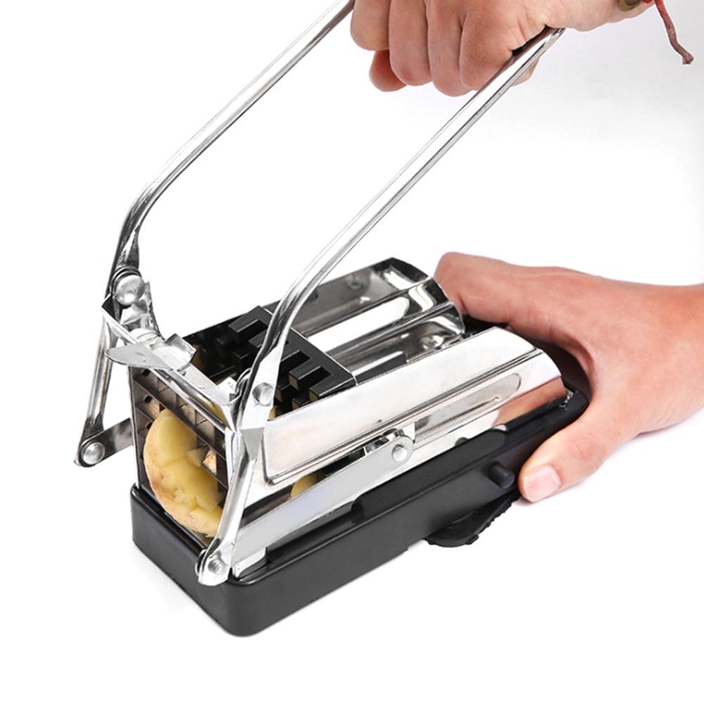 Stainless Steel Potato Cutter MultiFunction with Suction Cup Base French Fries Cutter Time Saving Easy Clean