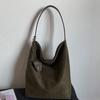 Suede Bag Women's Large Capacity 2025 New Autumn Simple Foreign Style Single Shoulder Child and Mother Bag Commuter Dumpling Bag