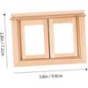 2 Pieces Dollhouse Window Toddler Toy Miniature Gnome Door Undyed Wood Window Games Fairy Garden Accessories Toddler Ornament Toy