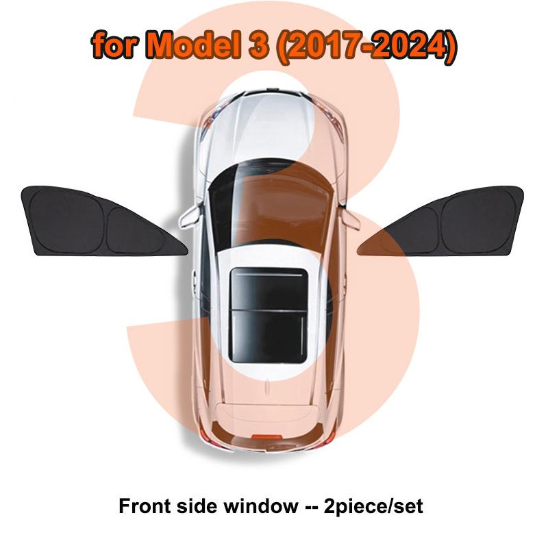 For Tesla Model Y 2025 Sun Roof Shade Model 3 Highland 2024 Glass Roof Sunshade Front Rear Window Windshield Privacy Cover Kids