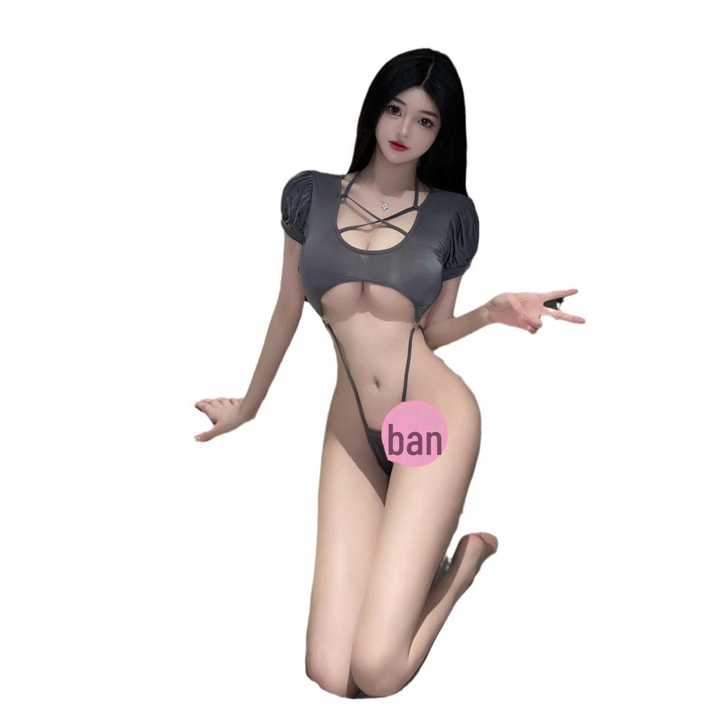 Women's Sexy Lingerie: Open Crotch One-Piece, Uniform Style, Passionate Temptation, Easy To Remove.