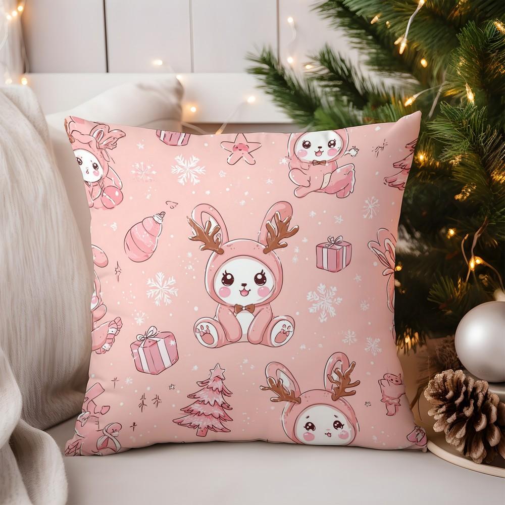 Home Decor Christmas Patterns Santa & Holiday Decor Pillow Pattern Cushion Cover Suitable for Sofa Bedroom Car Pillow Cover